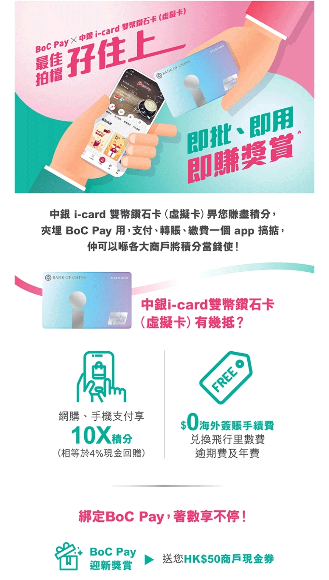 中銀虛擬卡i-card 雙幣鑽石卡| 香港信用卡討論區