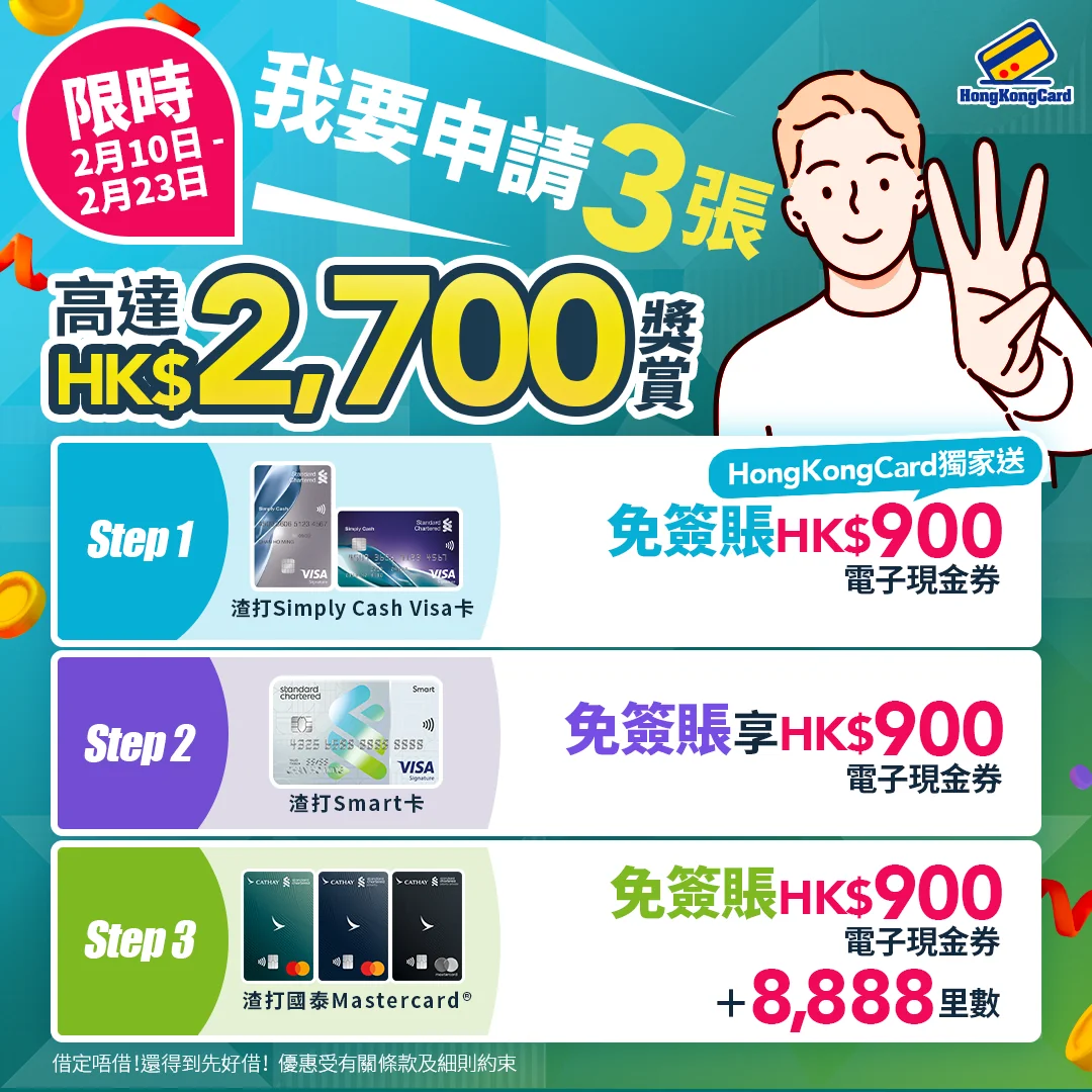 新舊客免簽送$2,700